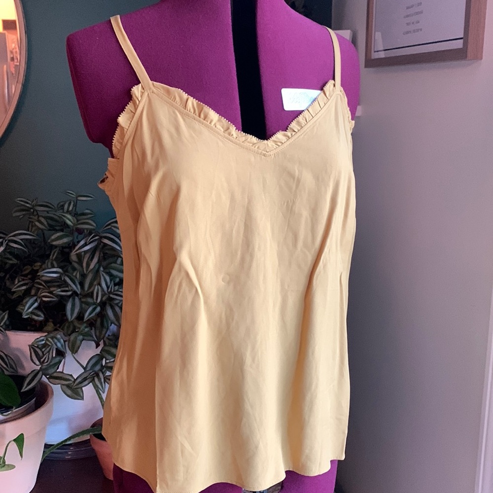 Never worn, mustard tank!
